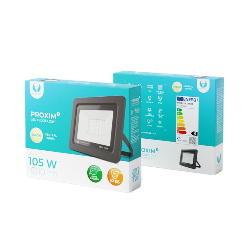 Naświetlacz LED PROXIM II 20W - biały neutralny opakowanie