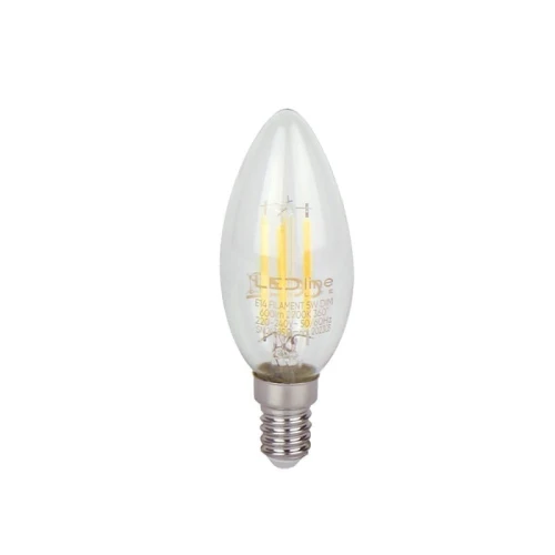 Żarówka LED  Lite E14 5W świeczka C35 ciepła 2700K 600lm Filament ściemnialna