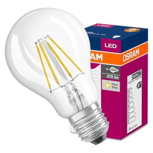Żarówka LED E27 A60 filament kula 4W 2700K biała ciepła
