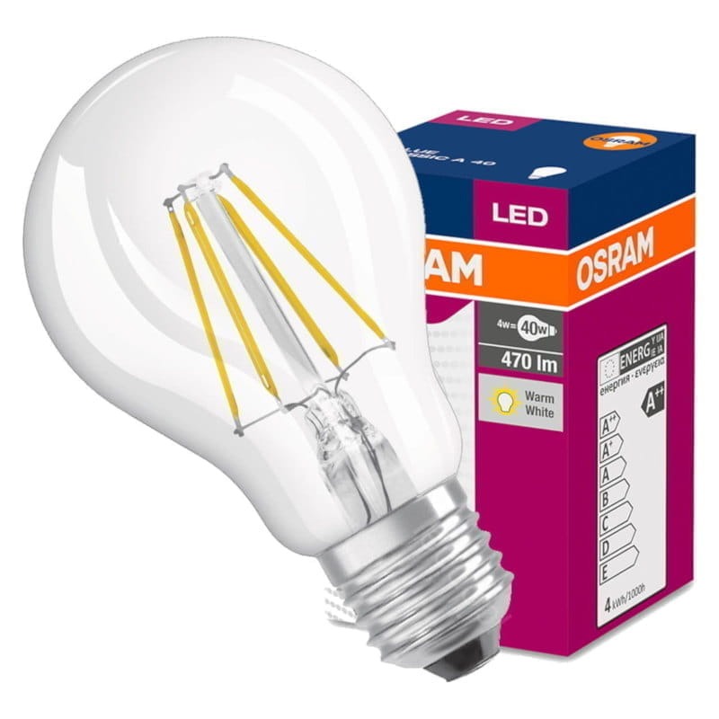 Żarówka LED E27 A60 filament kula 4W 2700K biała ciepła