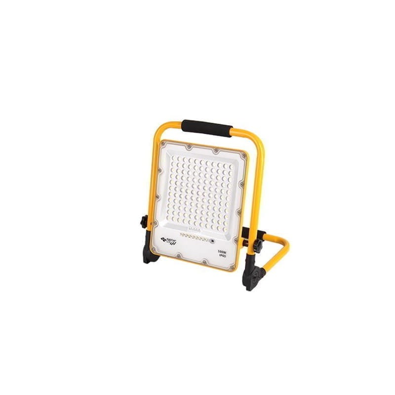 Naświetlacz przenośny LED 100W IP65 biały neutralny z akumulatorem i uchwytem
