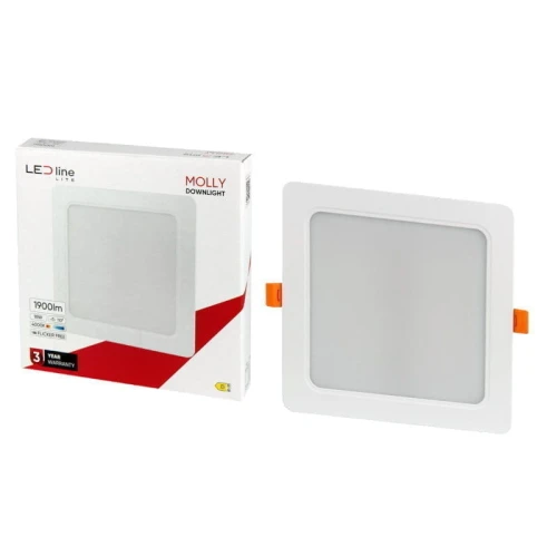 Panel podtynkowy plafon sufitowy kwadratowy 18W 230V biały neutralny