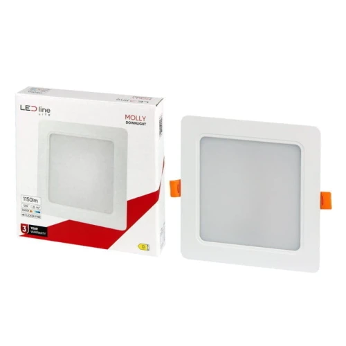 Panel podtynkowy plafon sufitowy kwadratowy 12W 230V biały ciepły