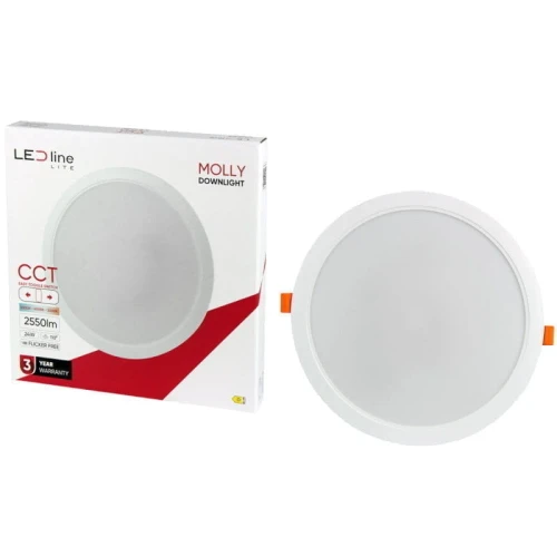 Panel podtynkowy plafon sufitowy okrągły 24W 230V CCT biały ciepły-zimny
