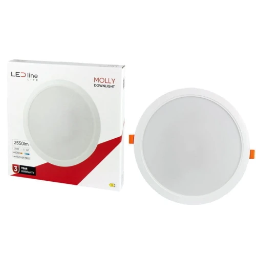 Panel podtynkowy plafon sufitowy okrągły 24W 230V biały neutralny
