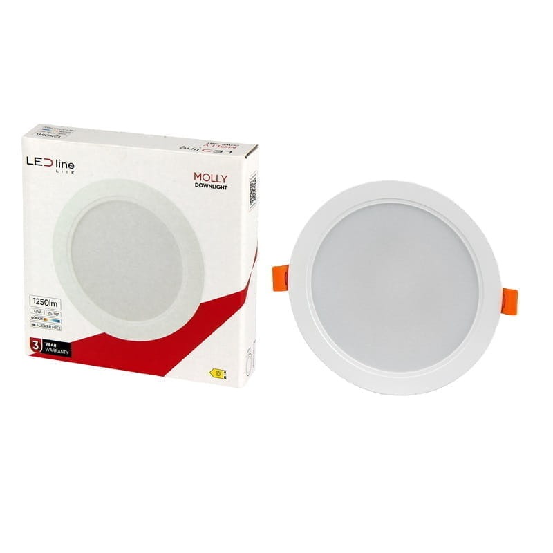 Panel podtynkowy plafon sufitowy okrągły 12W 230V biały neutralny