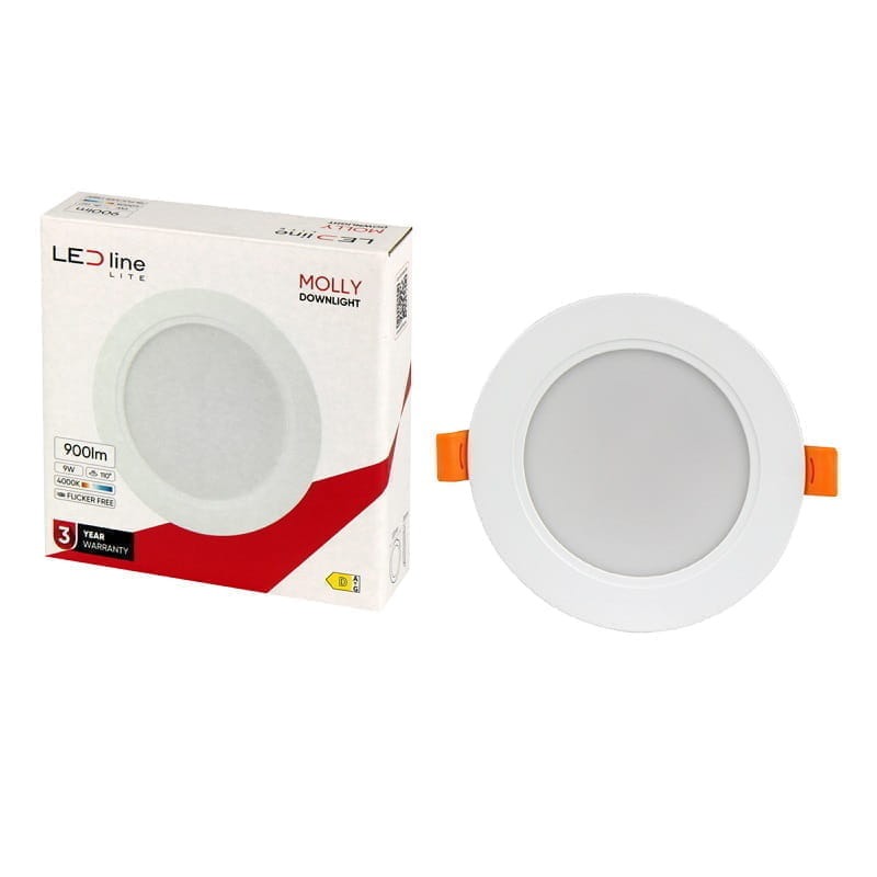 Panel podtynkowy plafon sufitowy okrągły 9W 230V biały neutralny