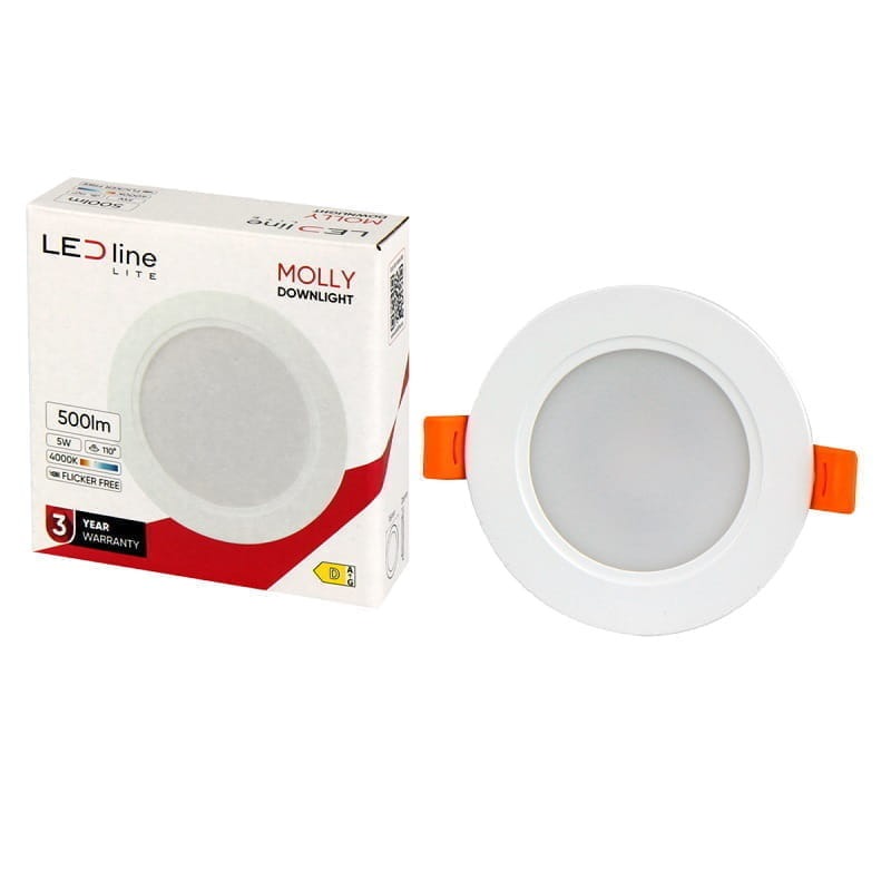 Panel podtynkowy plafon sufitowy okrągły 5W 230V biały neutralny
