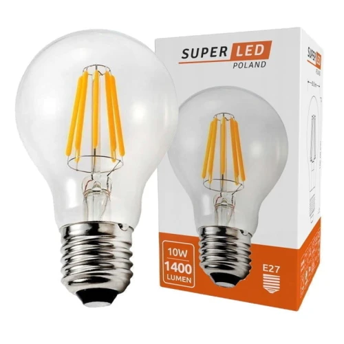 Żarówka LED E27 10W biała neutralna Filament kula