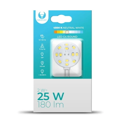 Żarówka LED G4 Round 2W 12V biała neutralna 4500K