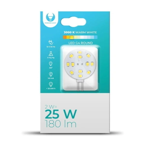 Żarówka LED G4 Round 2W 12V biała ciepła 3000K