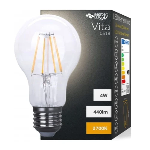 Żarówka LED E27 4W Filament Vita A60 ciepła 2700K