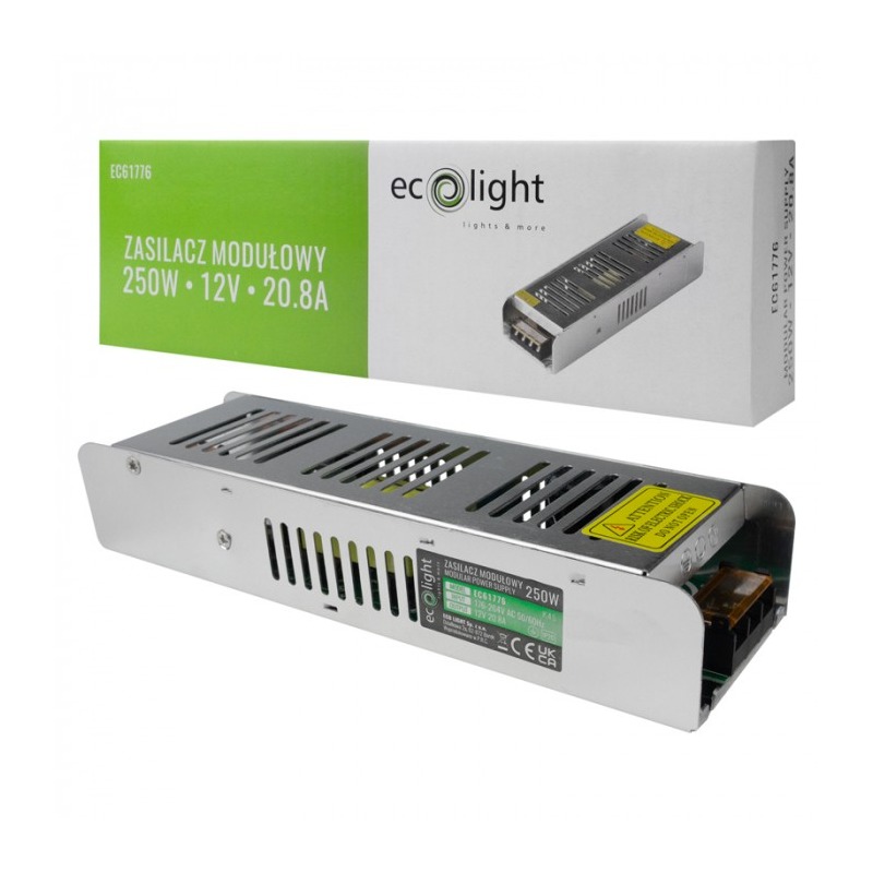 Zasilacz do LED 12V 250W 20A slim IP20