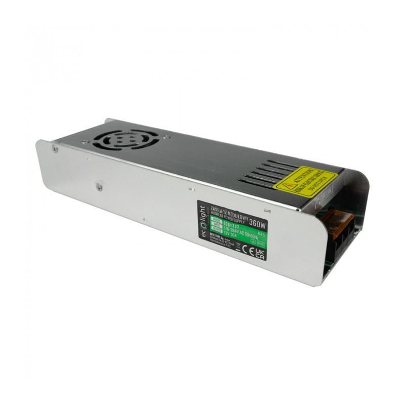 Zasilacz LED 360W 12V 30A IP20 modułowy slim