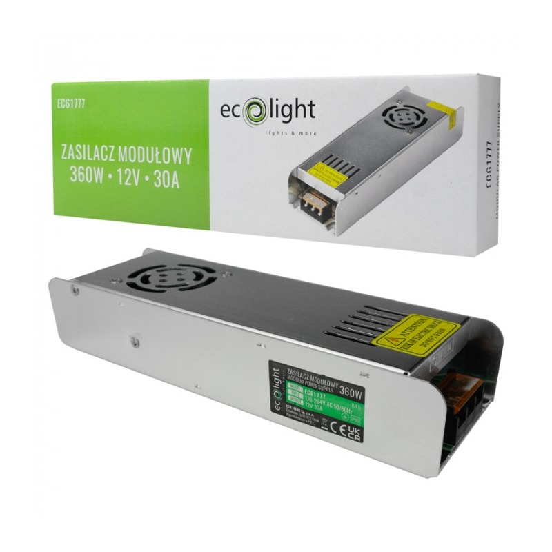Zasilacz do LED 12V 360W 30A slim IP20