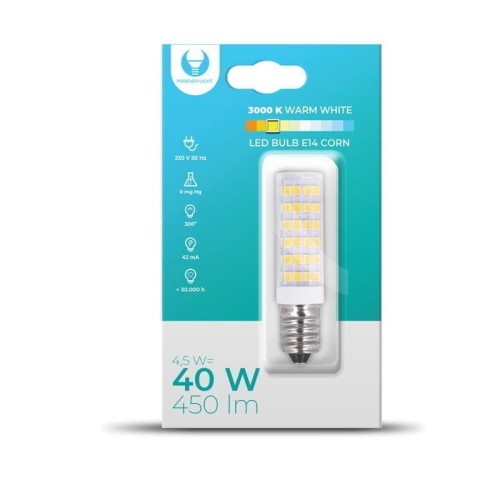 Żarówka LED E14 Corn 4,5W biała ciepła opakowanie