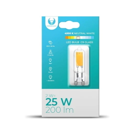 Żarówka LED G9 2W 230V 4500K biała neutralna