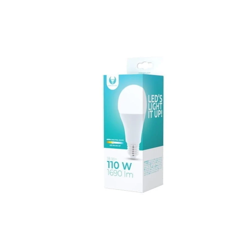Żarówka LED E27 18W A65 biała neutralna opakowanie