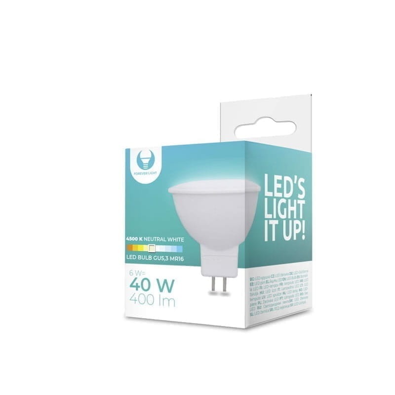 ŻARÓWKA LED MR16 6W 12V biała neutralna opakowanie