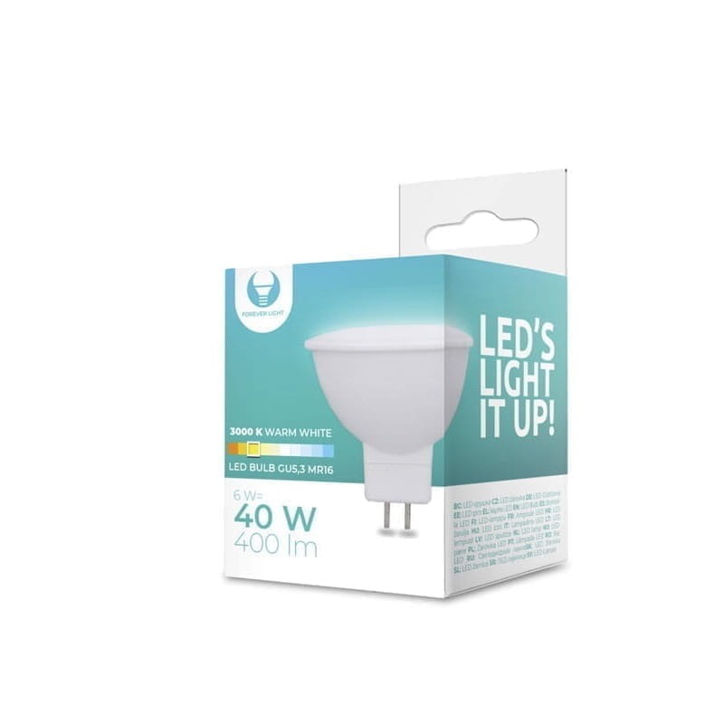 ŻARÓWKA LED MR16 6W 12V biała ciepła opakowanie