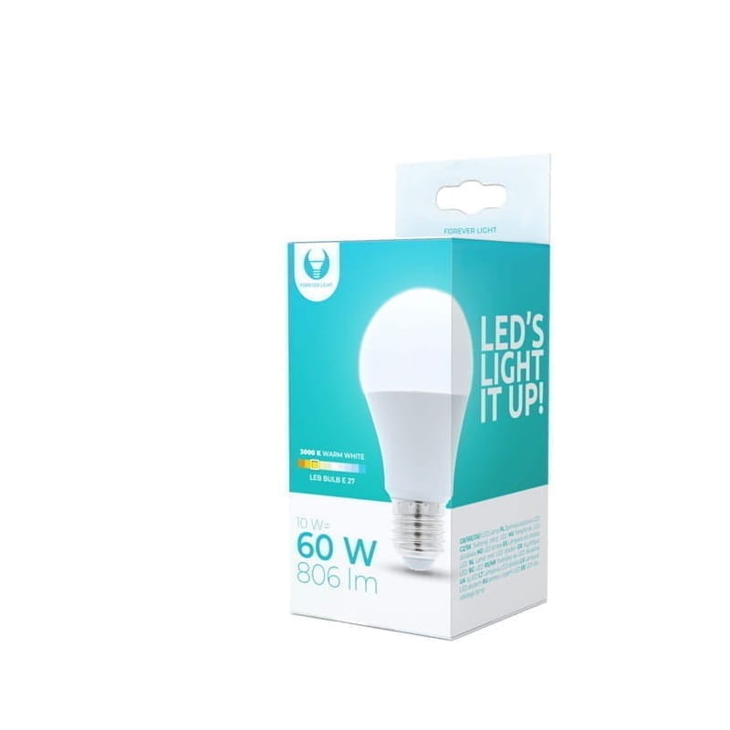 Żarówka LED E27 10W A60 biała ciepła opakowanie
