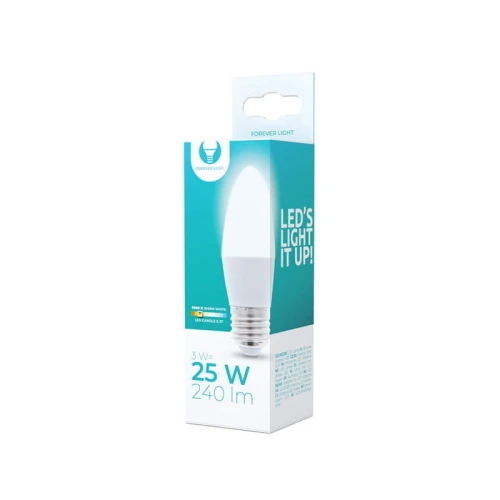 Żarówka LED E27 3W biała ciepła świeczka C37