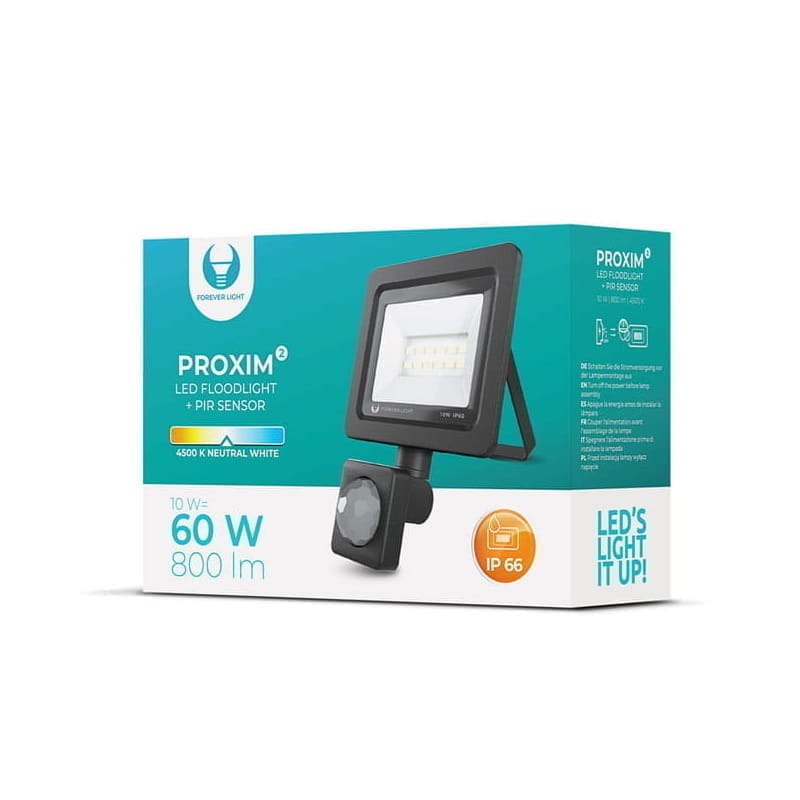 Naświetlacz LED PROXIM II 10W biały neutralny z czujnikiem ruchu