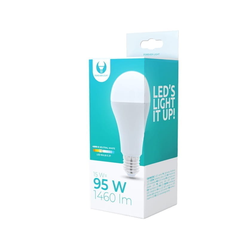 Żarówka LED E27 15W A65 biała neutralna
