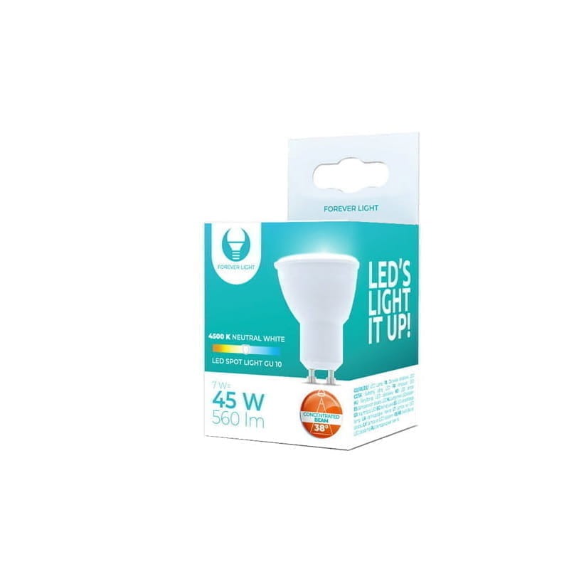 ŻARÓWKA LED GU10 7W 38° biała neutralna wąski kąt