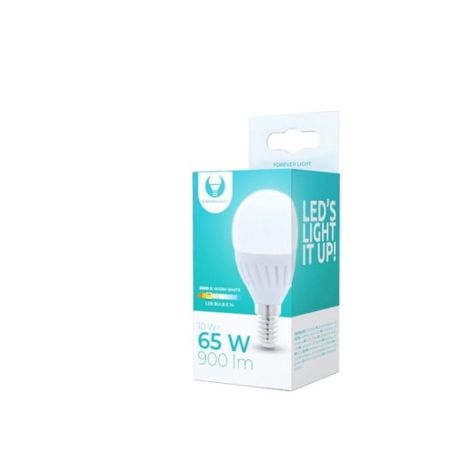 Żarówka LED E14 10W biała ciepła G45 kulka
