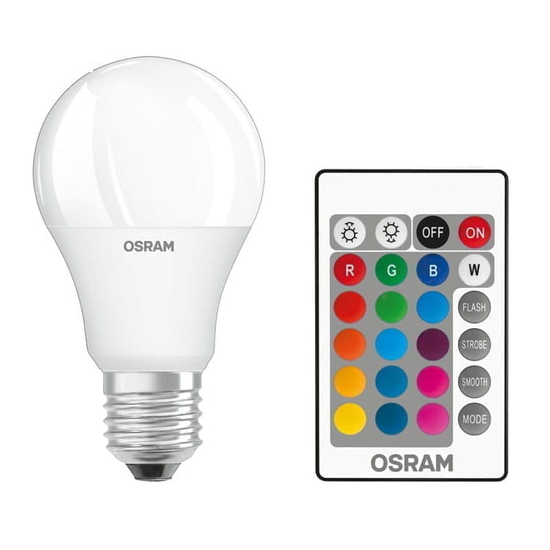 Żarówka LED Osram E27 RGBW biała ciepła 9W + pilot