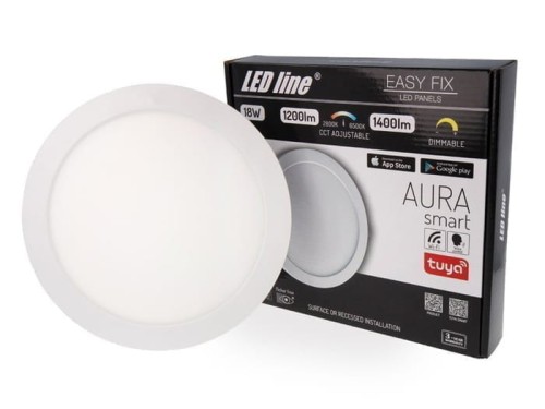 Panel LEDline Easy Fix AURA smart 18W 1650lm 2700K ściemnialny okrągły - biała ciepła