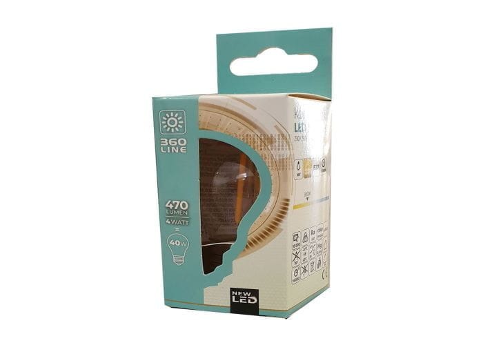 Żarówka LED E27 4W G45 Filament kulka biała ciepła