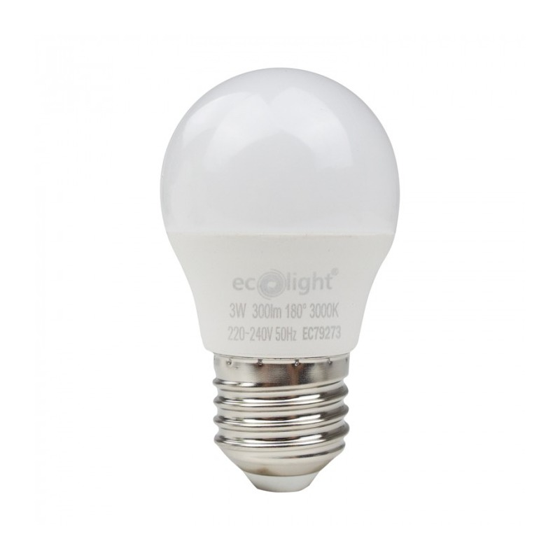 Żarówka LED E27 3W G45 kulka biała ciepła
