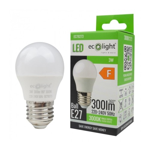Żarówka LED kulka E27 3W ciepła biała G45