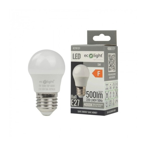 Żarówka LED kulka E27 5W neutralna biała G45