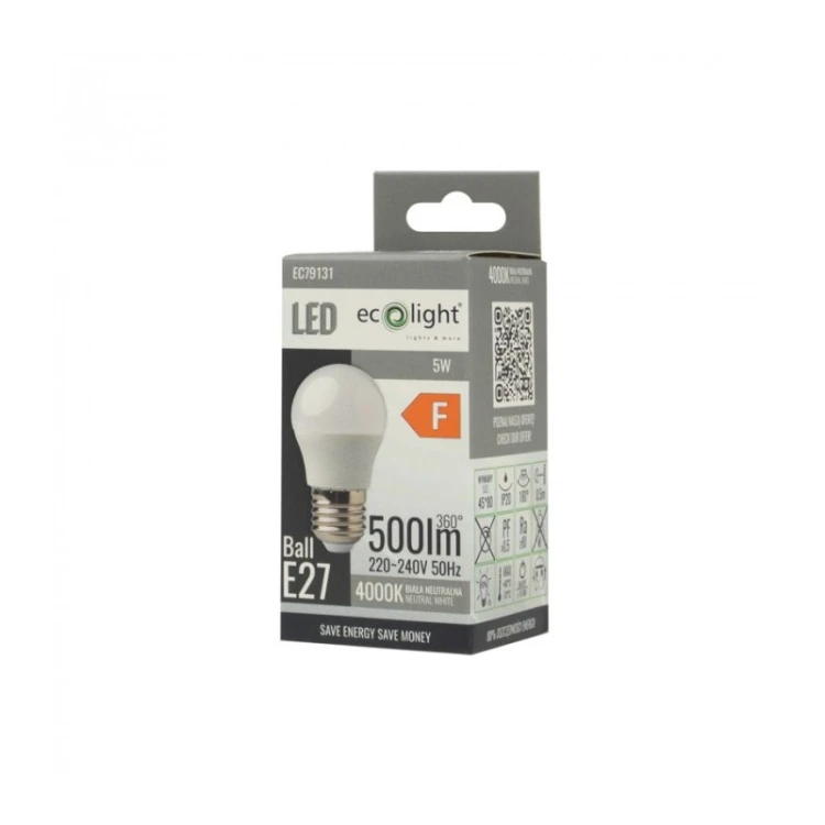 Żarówka LED E27 G45 5W neutralne światło
