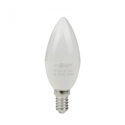 Żarówka LED E14 7W C37 świeczka biała zimna