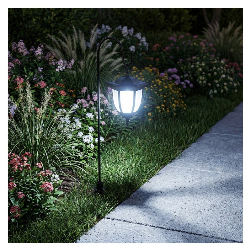 Lampa ogrodowa solarna wbijana DENDRA biała zimna
