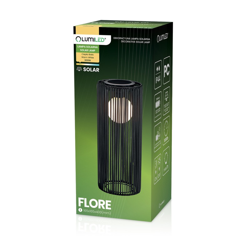 Lampa ogrodowa stojąca FLORE 40cm biała ciepła