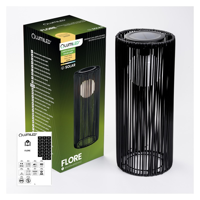 Lampa solarna LED FLORE IP44 ciepłe światło