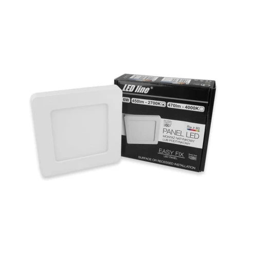 Panel LEDline EasyFix 6W 450lm 2700K kwadrat - biała ciepła