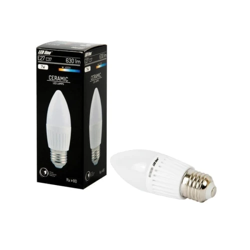 Żarówka LED LEDline E27 7W C37 biała dzienna 4000K 630lm