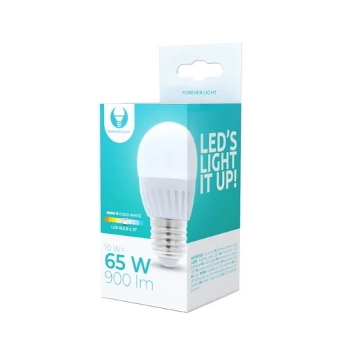 Żarówka LED E27 10W G45 kulka biała zimna