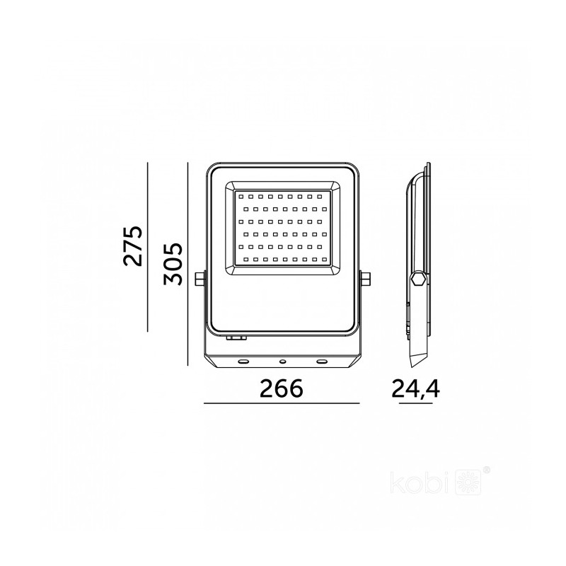 Wymiary naświetlacza LED ULSAN PRO 150W IP65