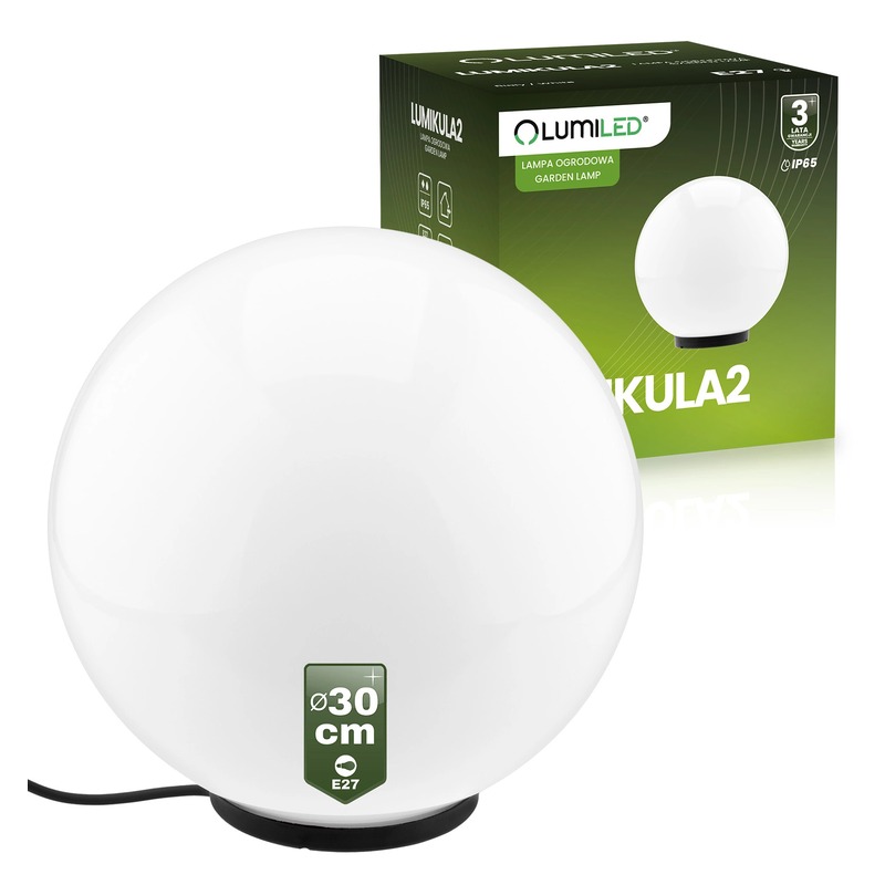 Lampa ogrodowa 30cm wbijana E27 kula LUMIKULA2 IP65