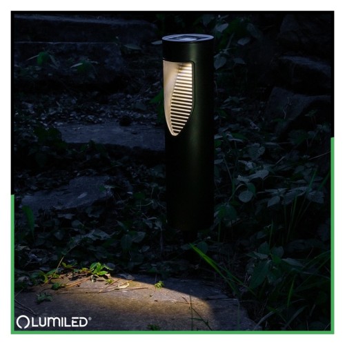 Lampa ogrodowa solarna wbijana BURGO biała neutralna