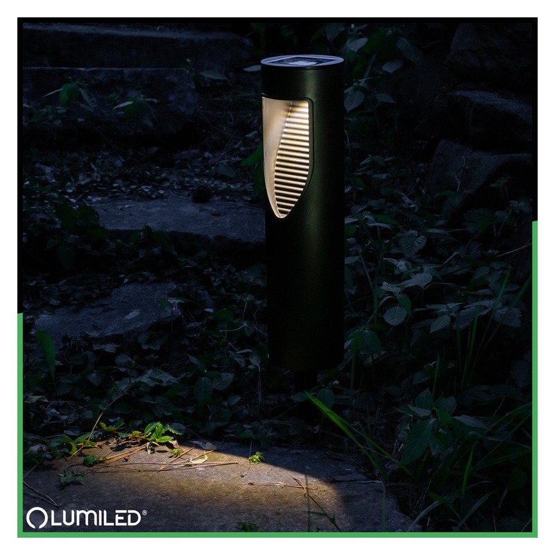 Lampa ogrodowa solarna wbijana BURGO biała neutralna