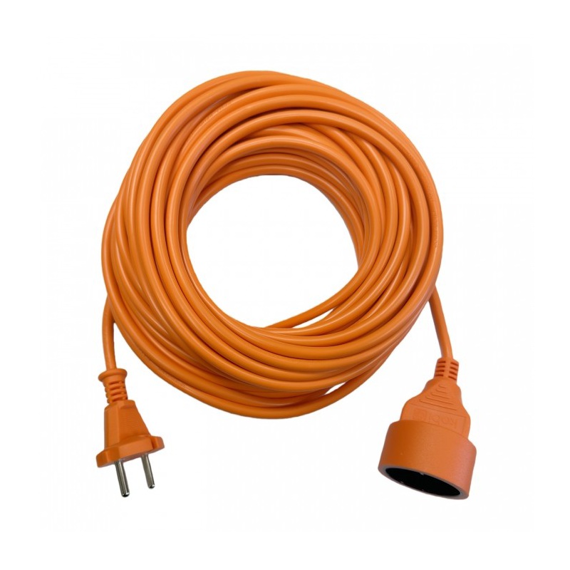 Przedłużacz zewnętrzny 20m 10A pomarańczowy OMY 2x1mm2