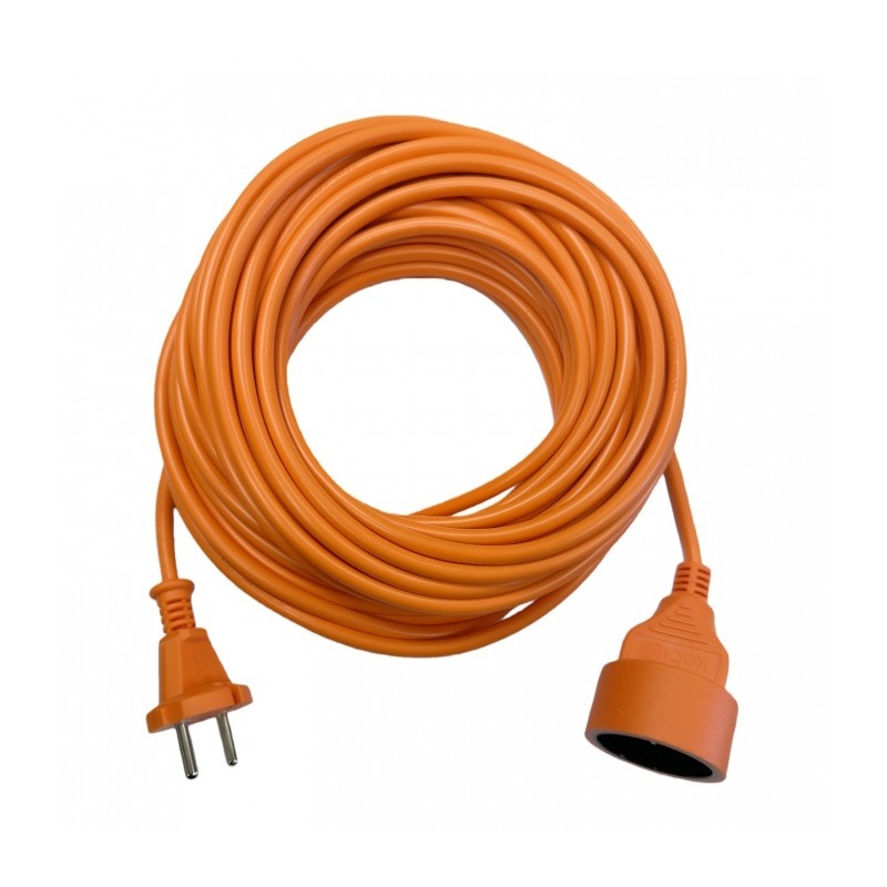 Przedłużacz zewnętrzny 25m 10A pomarańczowy OMY 2x1mm2